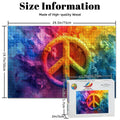 ColorFlow | Groovy Peace Sign Wooden Puzzle s | Colorburst Jigsaw