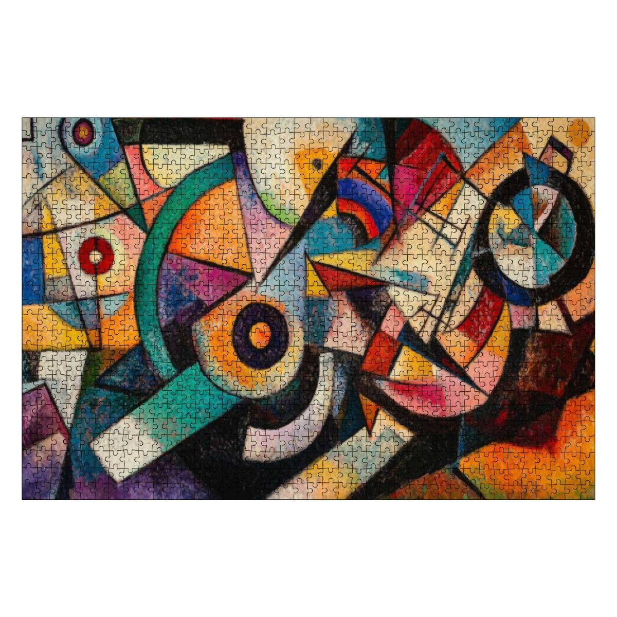 Geometric Abstract Jigsaw Puzzle:  Wooden Art - ColorFlow