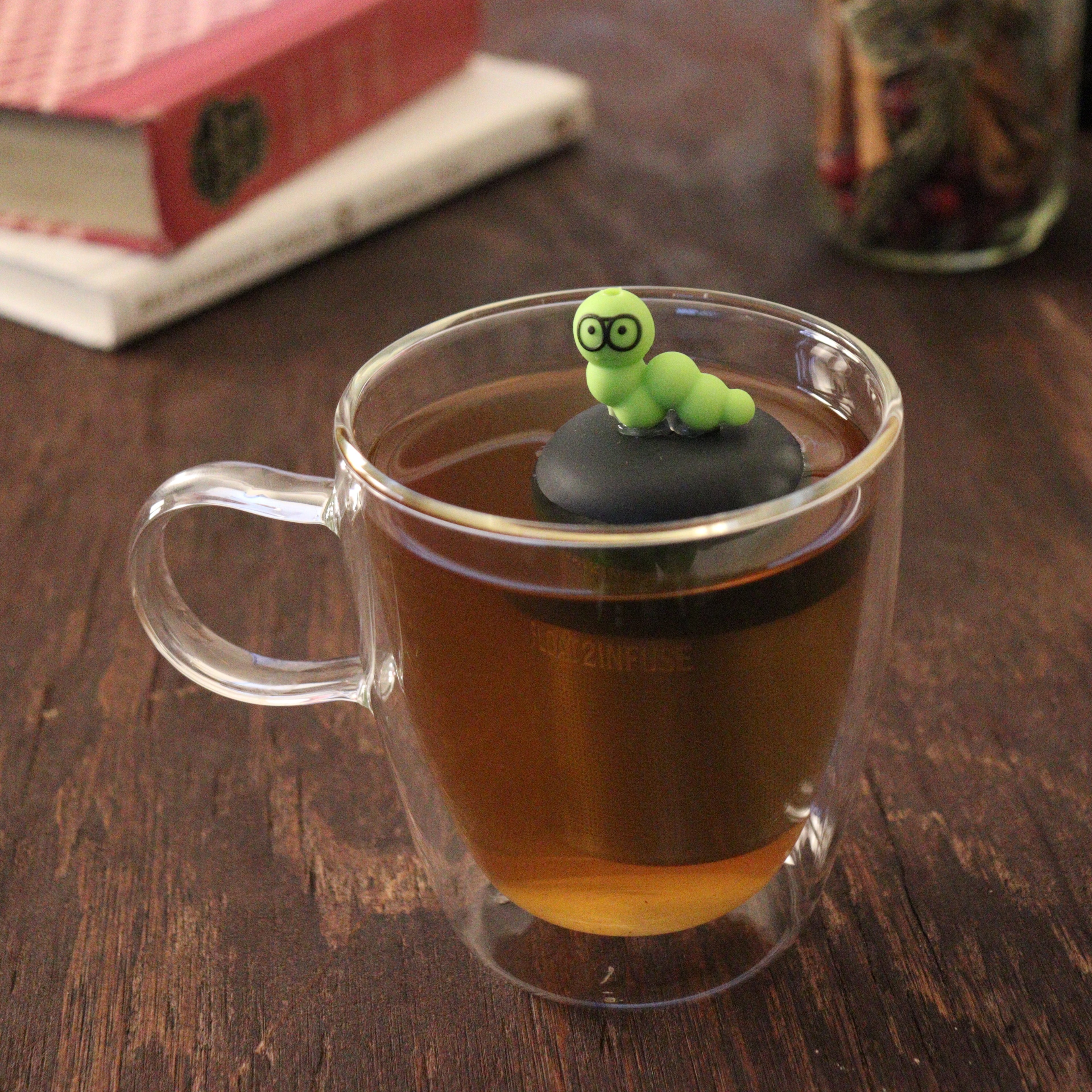 Floating Bookworm Tea Infuser - Cute Animal Tea Infuser for Loose Leaf Tea