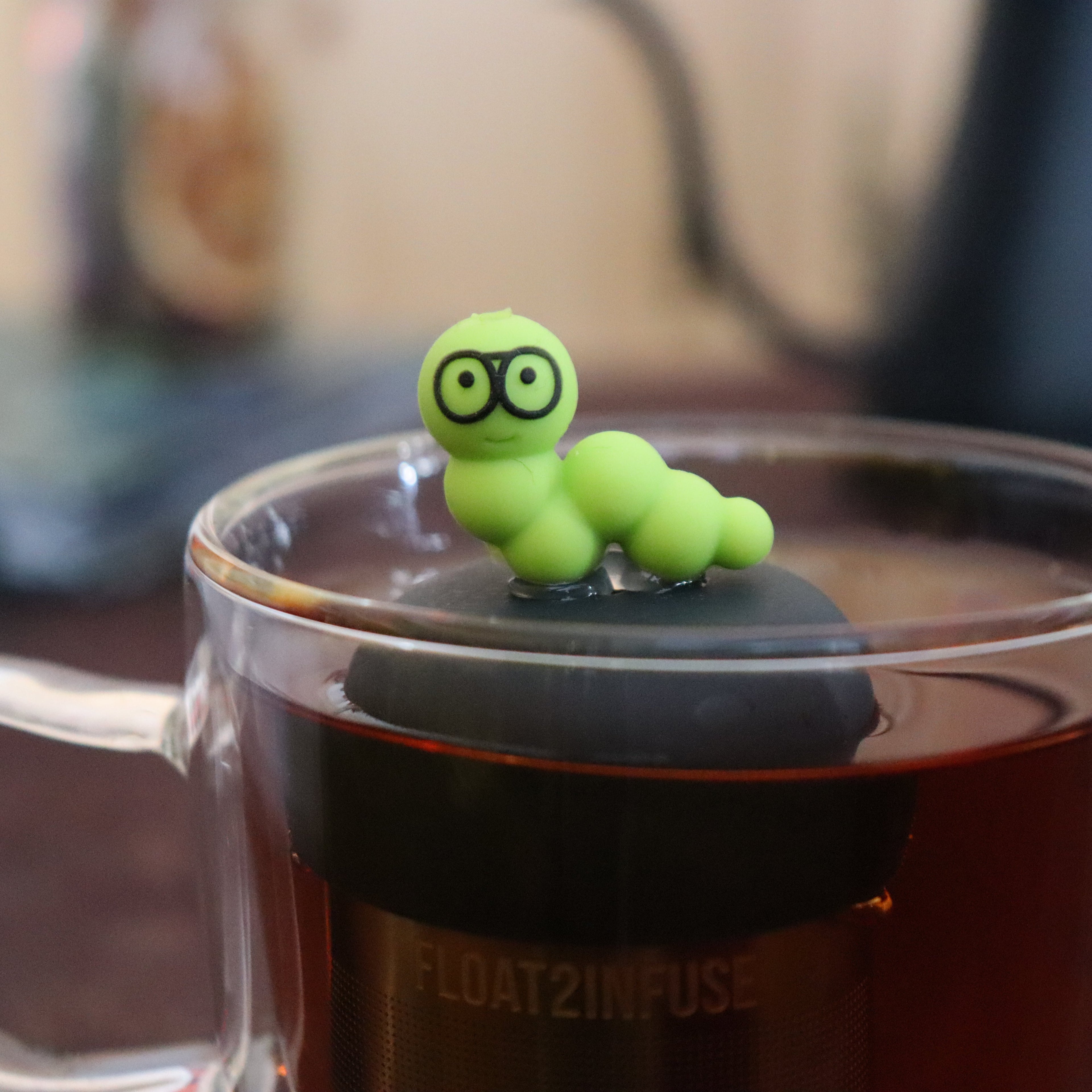 Floating Bookworm Tea Infuser - Cute Animal Tea Infuser for Loose Leaf Tea