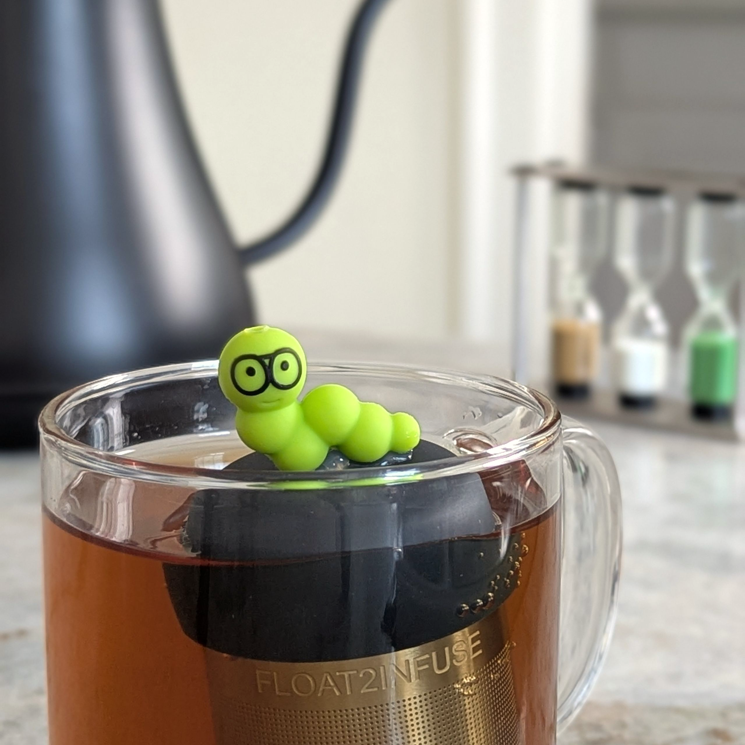 Floating Bookworm Tea Infuser - Cute Animal Tea Infuser for Loose Leaf Tea